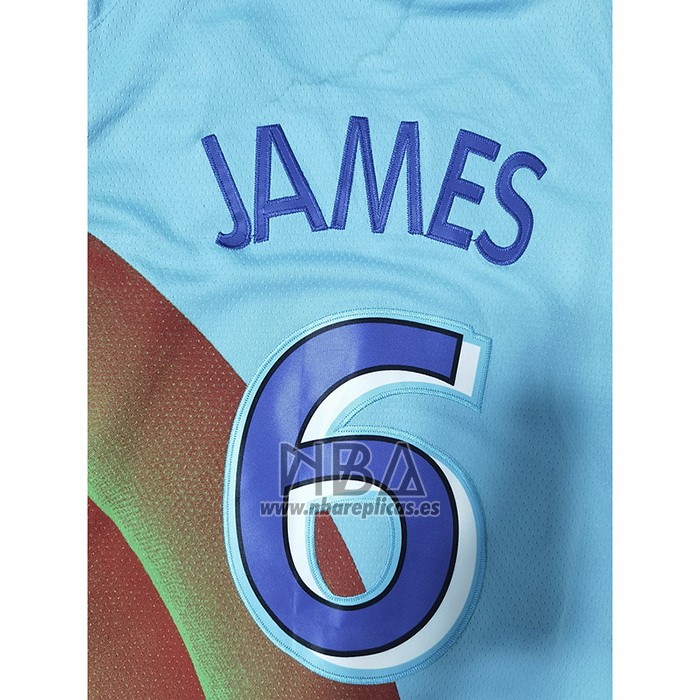 Camiseta Tune Squad Lebron James NO 6 Azul